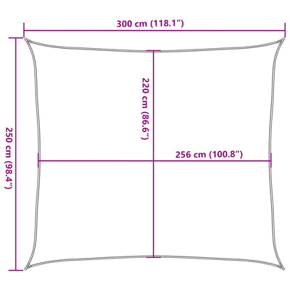 Sonnensegel Hellgrau 3x2,5 m 100% Polyester Oxford