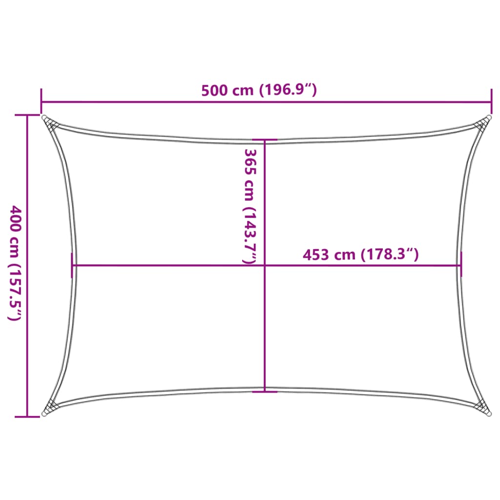 Sonnensegel Sandfarbe 5x4 m 100% Polyester Oxford