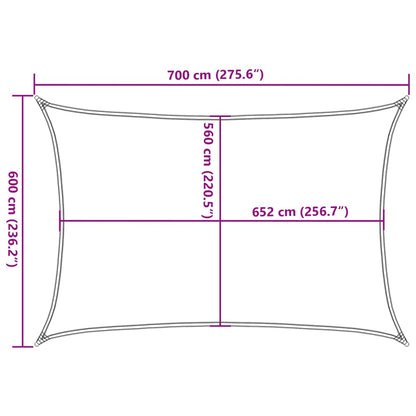 Sonnensegel Sandfarbe 7x6 m 100% Polyester Oxford