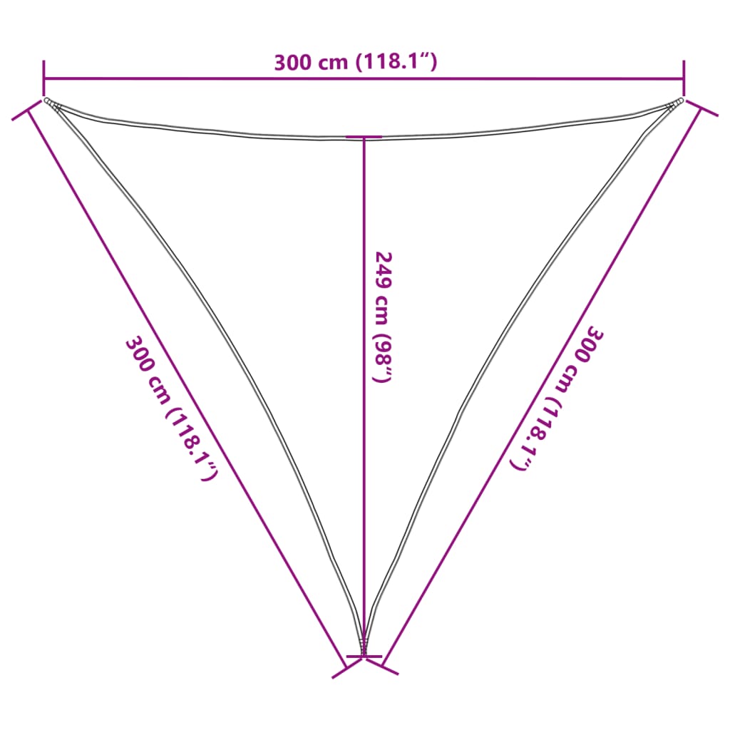 Sonnensegel Hellgrau 3x3x3 m 100% Polyester Oxford