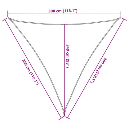 Sonnensegel Hellgrau 3x3x3 m 100% Polyester Oxford