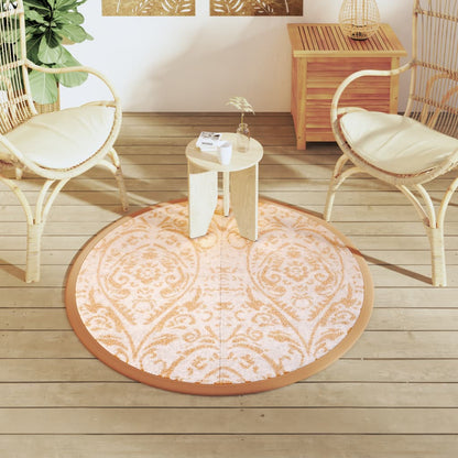 Outdoor-Teppich Orange und Weiß Ø120 cm PP