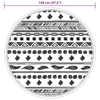 Outdoor-Teppich Grau Ø120 cm PP