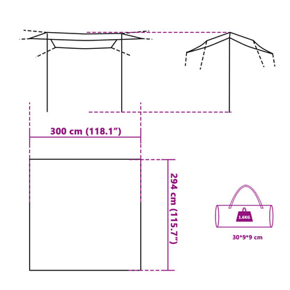 Tarp Grau und Orange 300x294 cm Wasserdicht