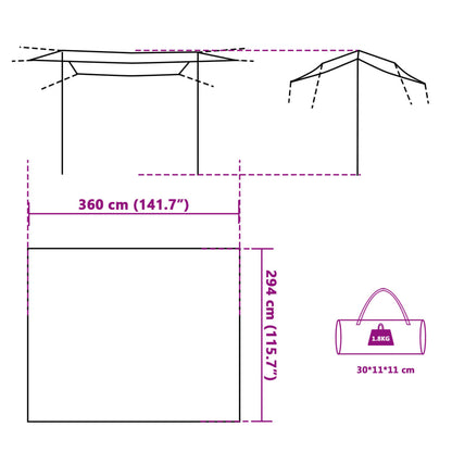 Tarp Grün 360x294 cm Wasserdicht