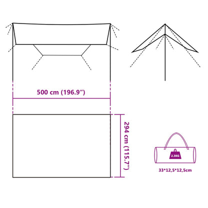 Tarp Grau und Orange 500x294 cm Wasserdicht