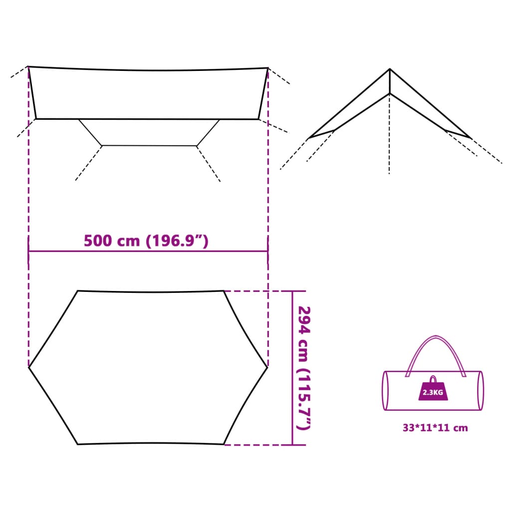 Tarp Grau und Orange 500x294 cm Wasserdicht