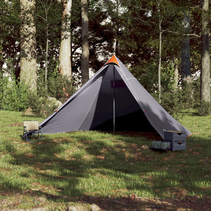 Tipi-Familienzelt 7 Personen Grau und Orange Wasserdicht