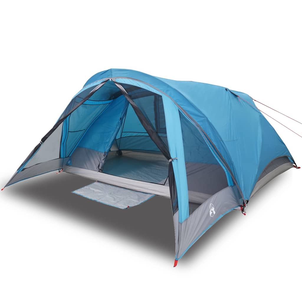 Campingzelt 4 Personen Blau Wasserdicht