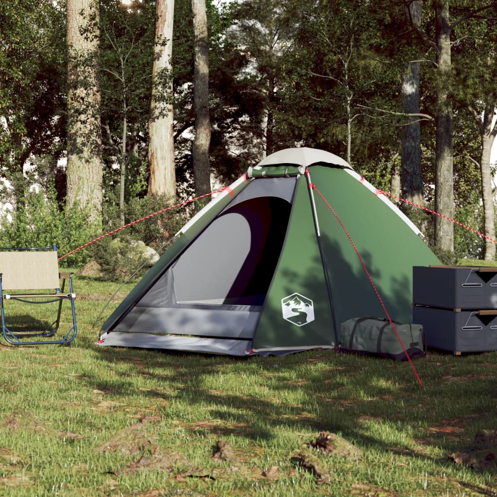 Kuppel-Campingzelt 4 Personen Grün Wasserdicht