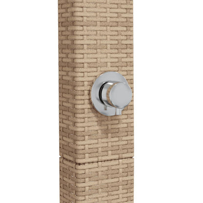 Gartendusche Beige 50x55x224 cm Poly Rattan und Akazienholz