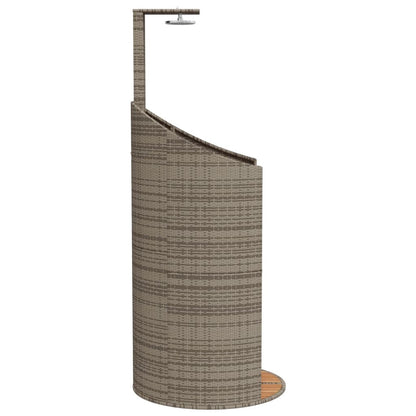 Gartendusche Grau 100x100x241,5 cm Poly Rattan Akazienholz