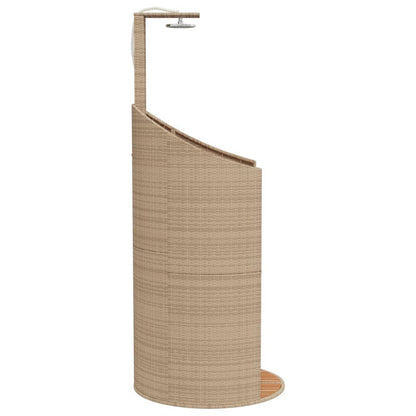 Gartendusche Beige 100x100x241,5 cm Poly Rattan Akazienholz