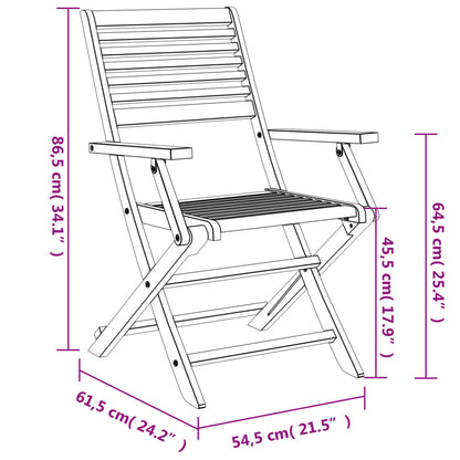 Gartenstühle 4 Stk. Klappbar 54,5x61,5x86,5cm Massivholz Akazie