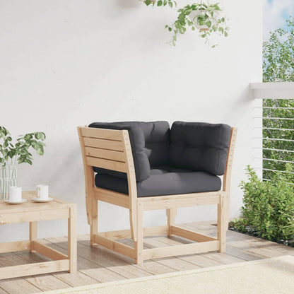 Gartensofa mit Armlehnen und Kissen Massivholz Kiefer