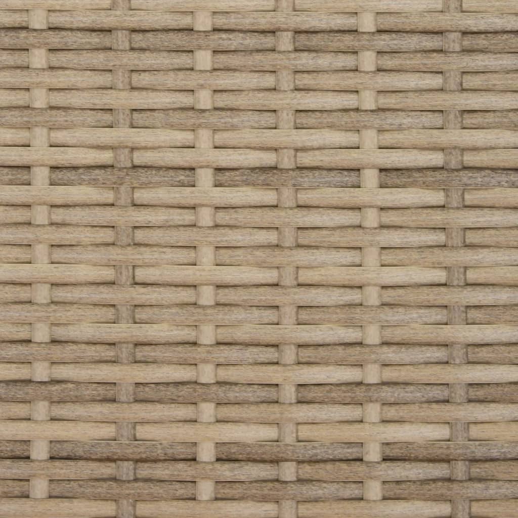 Sonnenliegen 2 Stk. mit Tisch Beige Poly Rattan