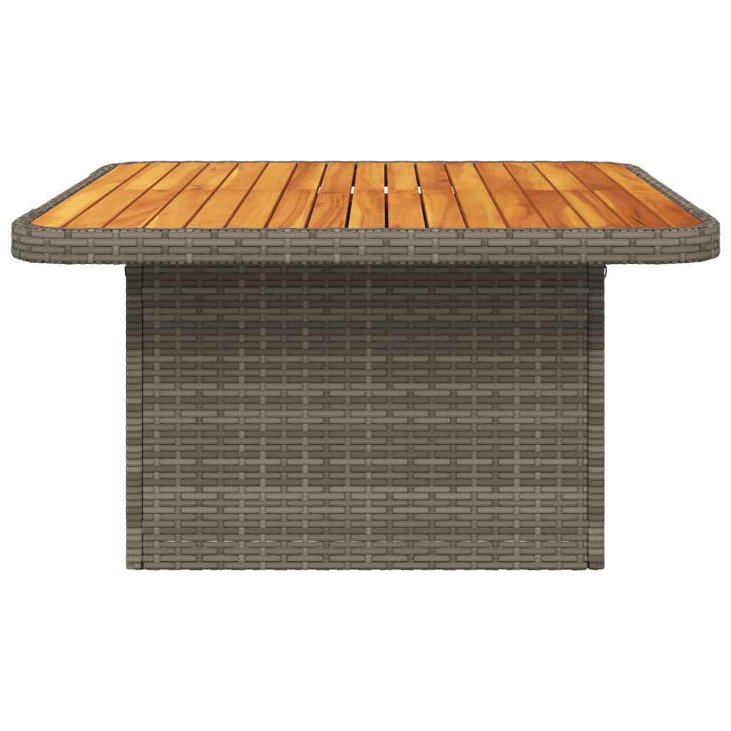 Gartentisch Grau 80x80x71 cm Poly Rattan und Akazienholz