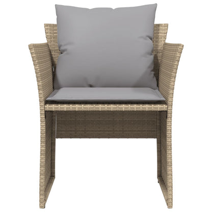 Gartenstuhl mit Fußhocker Beige Poly Rattan