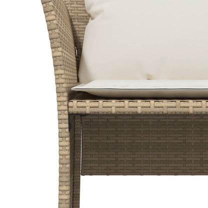 Gartenstuhl mit Fußhocker Beige Poly Rattan