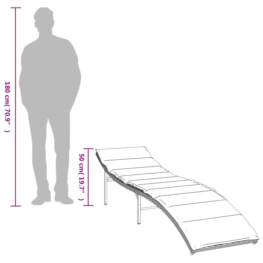 Sonnenliegen 2 Stk. mit Tisch Grau Poly Rattan