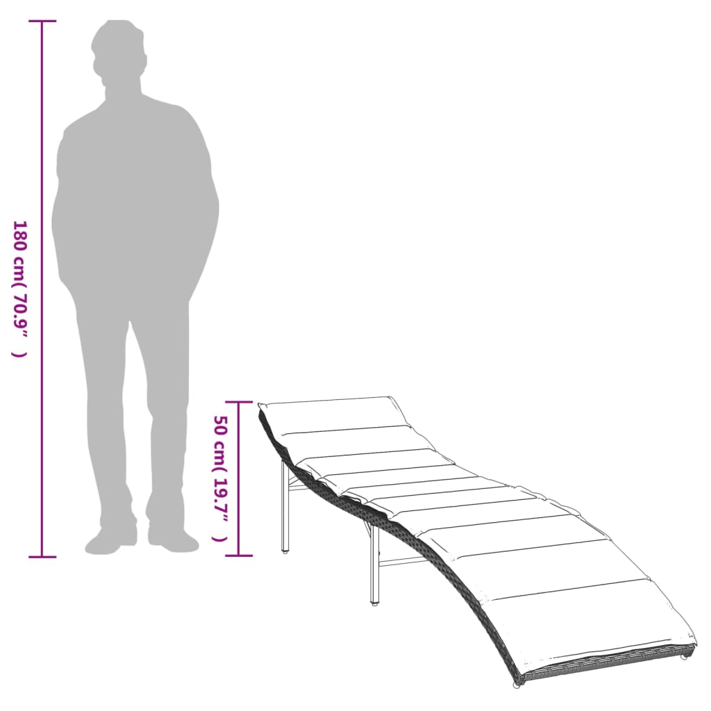 Sonnenliegen 2 Stk. mit Tisch Hellgrau Poly Rattan