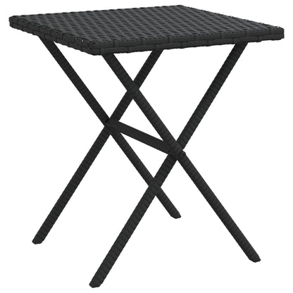 Sonnenliegen 2 Stk. mit Tisch Schwarz Poly Rattan