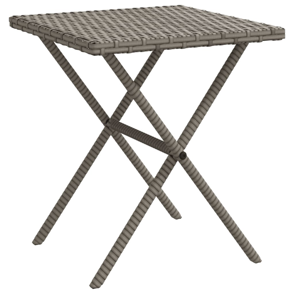 Sonnenliegen 2 Stk. mit Tisch Grau Poly Rattan