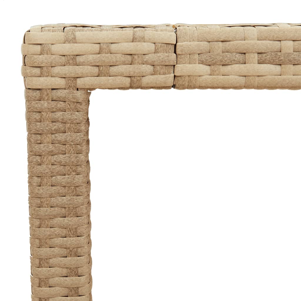 Gartentisch Beige 150x90x75 cm Poly Rattan Akazienholz