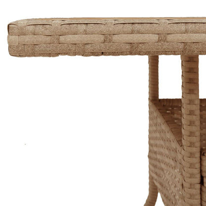 Gartentisch Beige 80x80x75 cm Poly Rattan Akazienholz