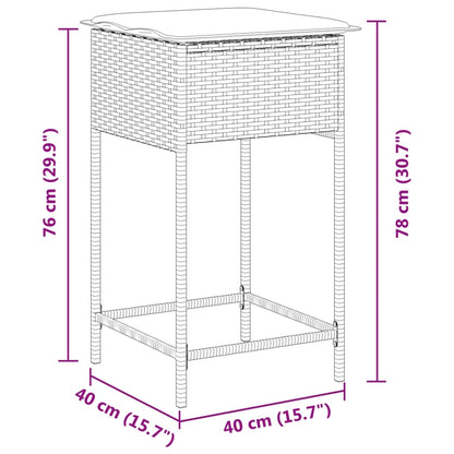 Garten-Barhocker mit Kissen 2 Stk. Beige Poly Rattan