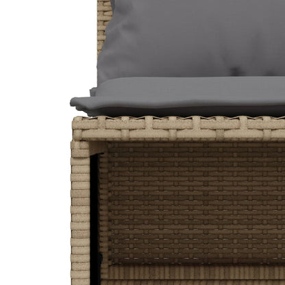 4-tlg. Garten-Sofagarnitur mit Kissen Beige Poly Rattan