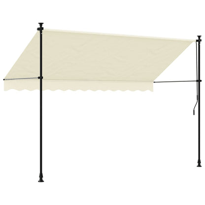 Markise Einziehbar Creme 300x150 cm Stoff und Stahl