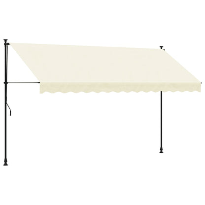 Markise Einziehbar Creme 350x150 cm Stoff und Stahl