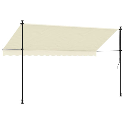 Markise Einziehbar Creme 350x150 cm Stoff und Stahl