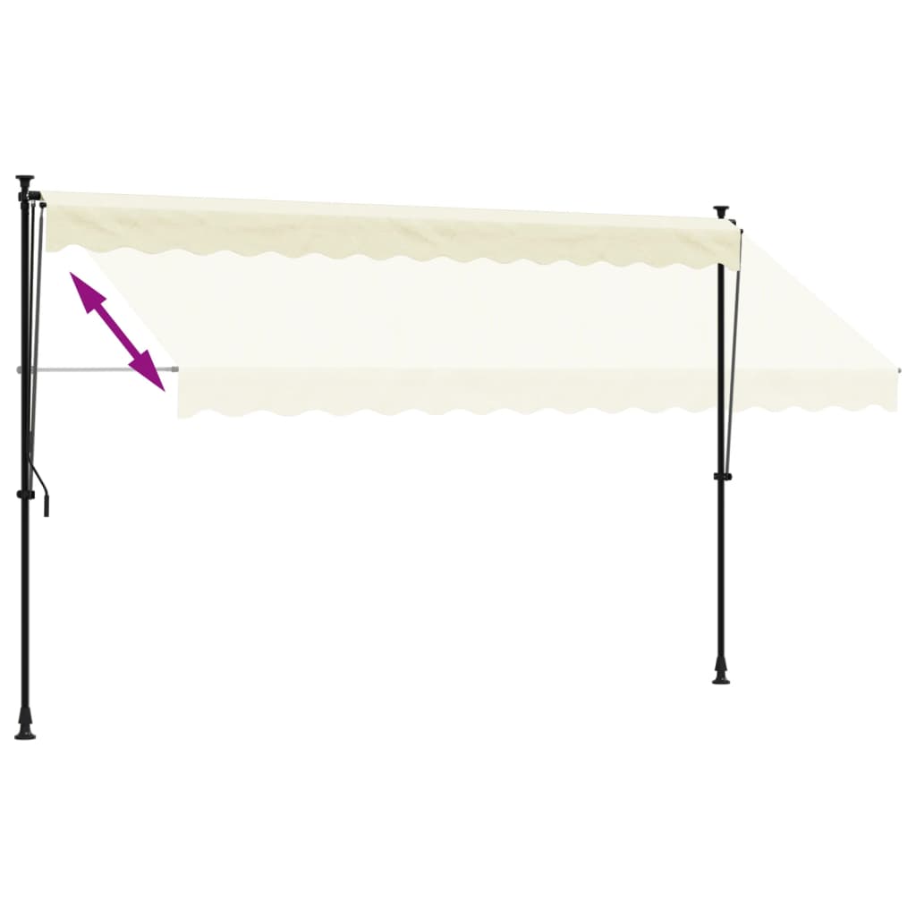 Markise Einziehbar Creme 350x150 cm Stoff und Stahl