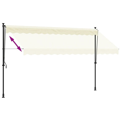 Markise Einziehbar Creme 350x150 cm Stoff und Stahl