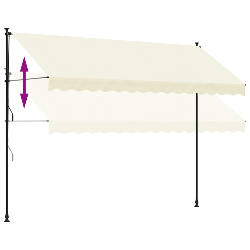 Markise Einziehbar Creme 350x150 cm Stoff und Stahl