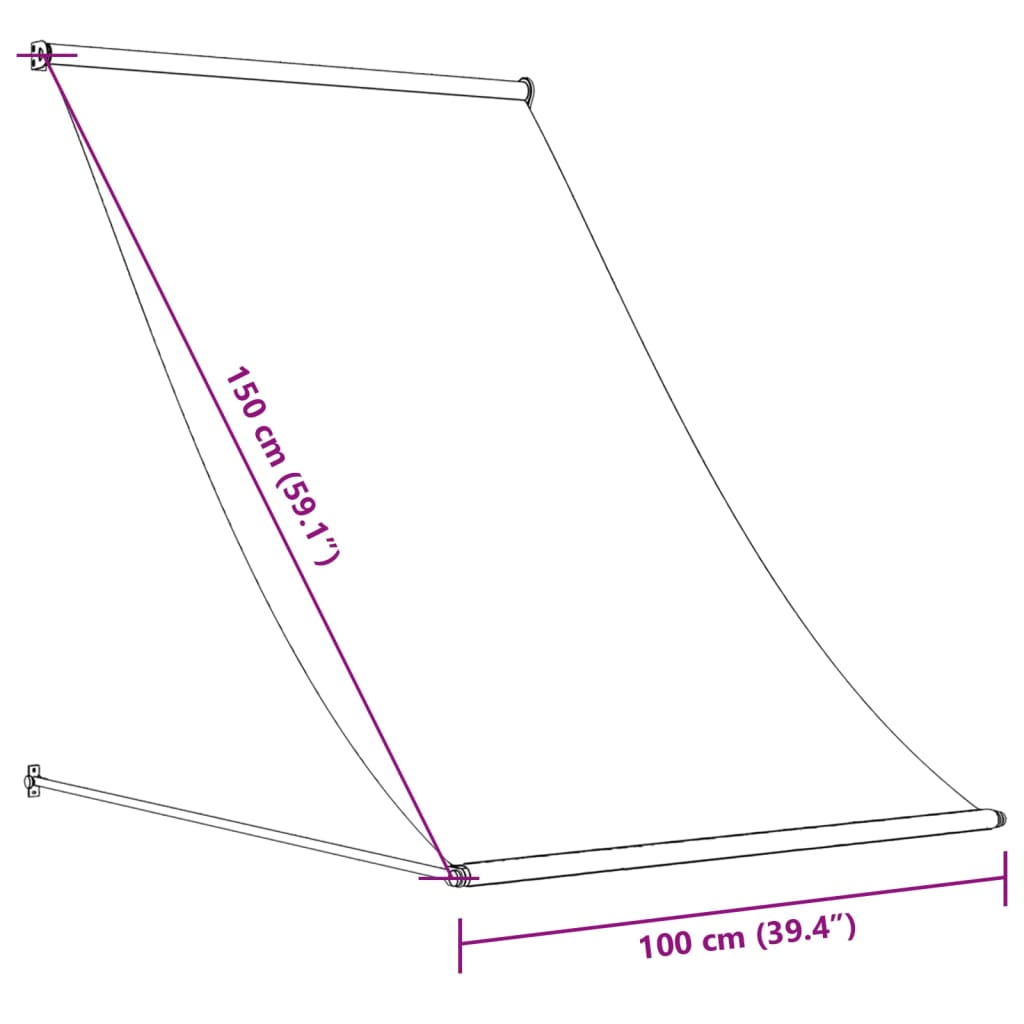 Markise Einziehbar Anthrazit 100x150 cm Stoff und Stahl