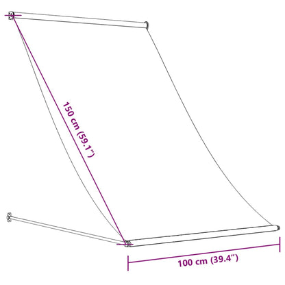 Markise Einziehbar Anthrazit 100x150 cm Stoff und Stahl