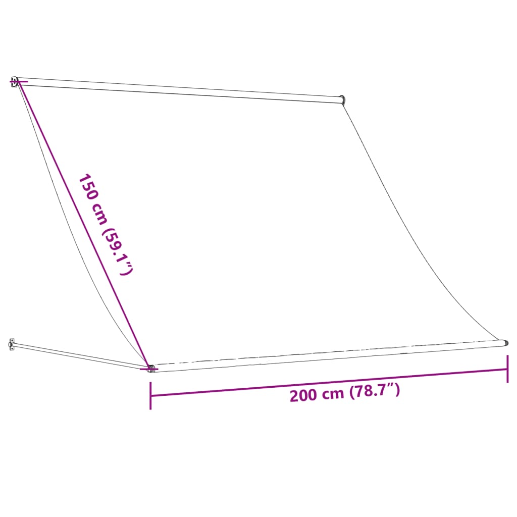 Markise Einziehbar Anthrazit 200x150 cm Stoff und Stahl