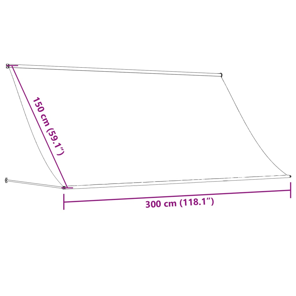 Markise Einziehbar Anthrazit 300x150 cm Stoff und Stahl