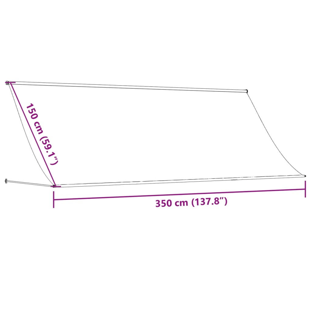 Markise Einziehbar Anthrazit 350x150 cm Stoff und Stahl