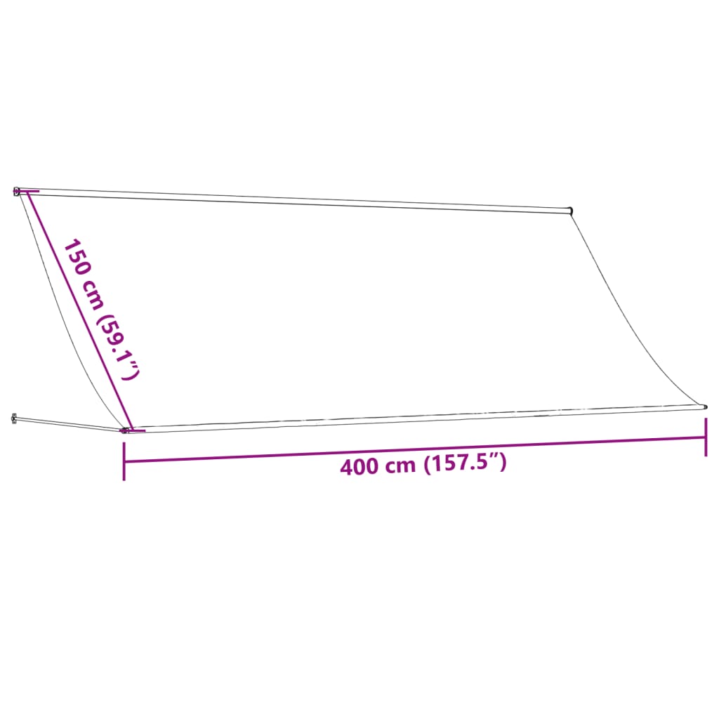 Markise Einziehbar Anthrazit 400x150 cm Stoff und Stahl