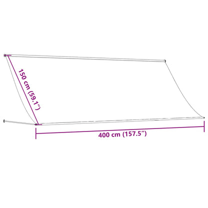 Markise Einziehbar Anthrazit 400x150 cm Stoff und Stahl