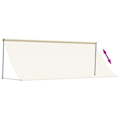 Markise Einziehbar Creme 400x150 cm Stoff und Stahl