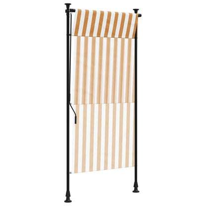 Außenrollo Orange und Weiß 100x270 cm Stoff und Stahl