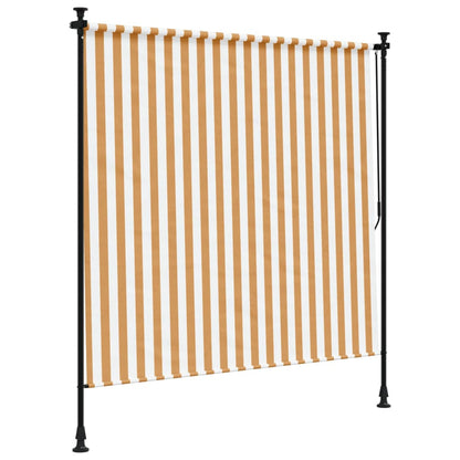 Außenrollo Orange und Weiß 200x270 cm Stoff und Stahl