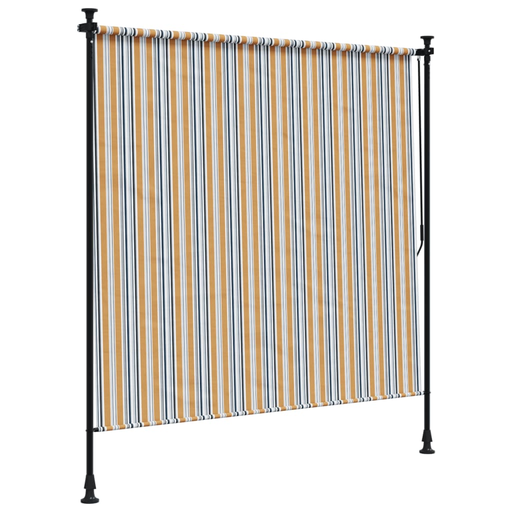 Außenrollo Gelb und Weiß 150x270 cm Stoff und Stahl