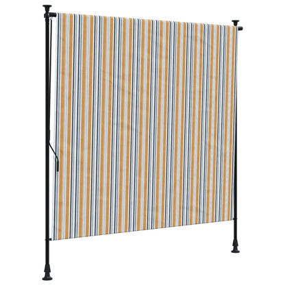 Außenrollo Gelb und Weiß 200x270 cm Stoff und Stahl