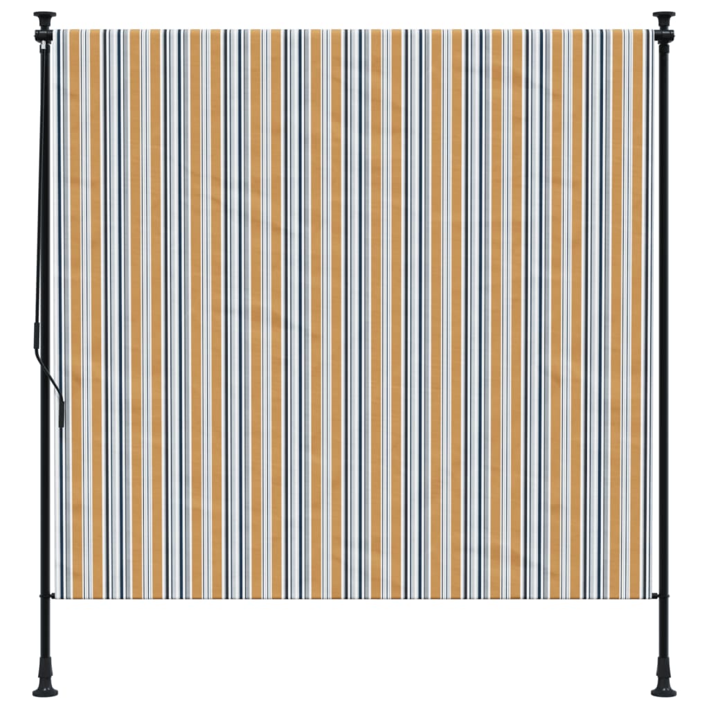 Außenrollo Gelb und Weiß 200x270 cm Stoff und Stahl